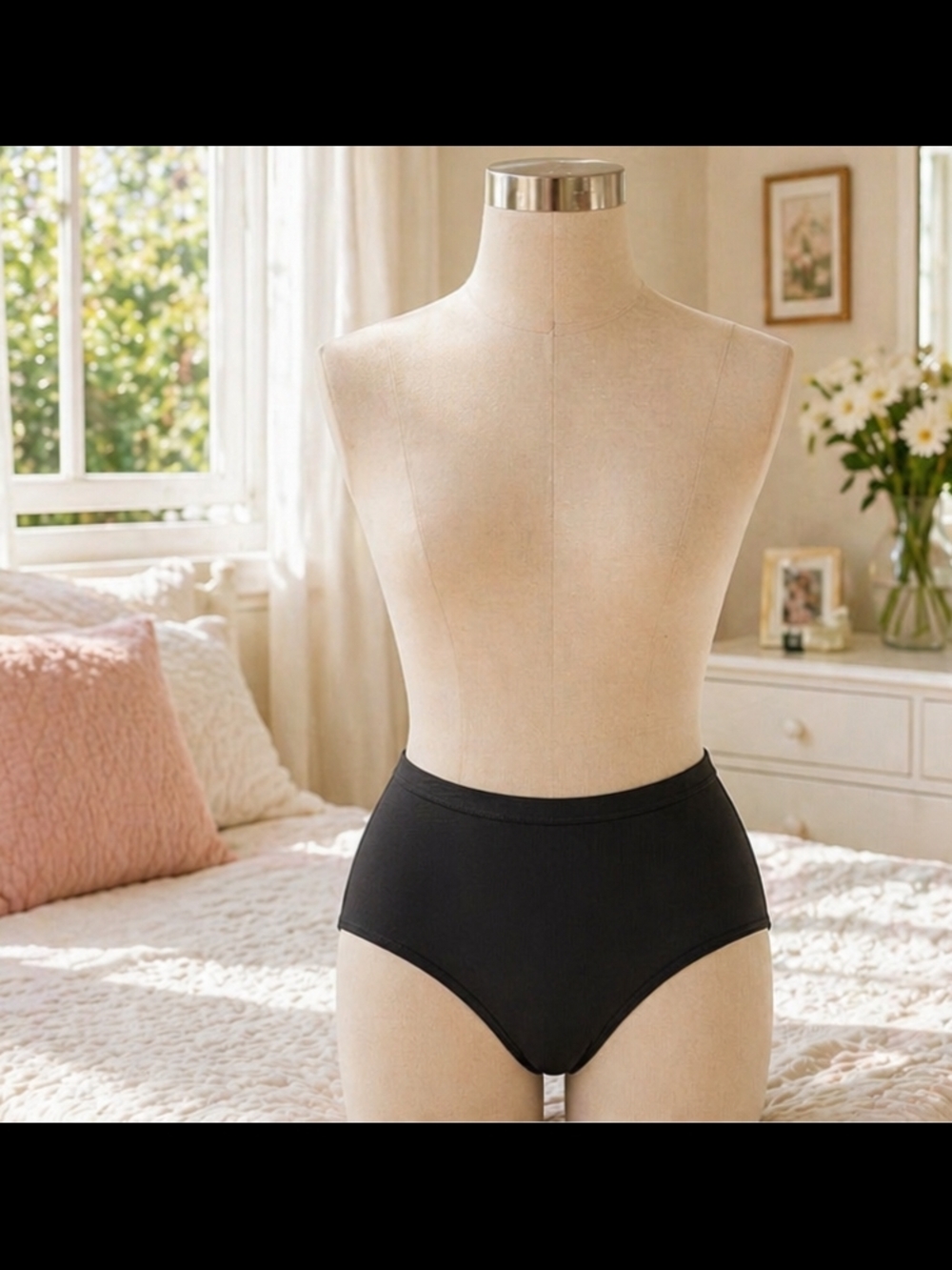 Leak Proof Incontinence Underwear for Women Washable Absorbent Mid Waist Panties